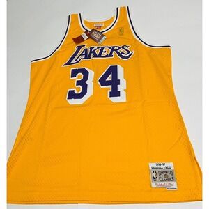 Los Angeles Lakers Jersey Mitchell & Ness LA Shaq O'Neal SEWN Men's XL X-Large